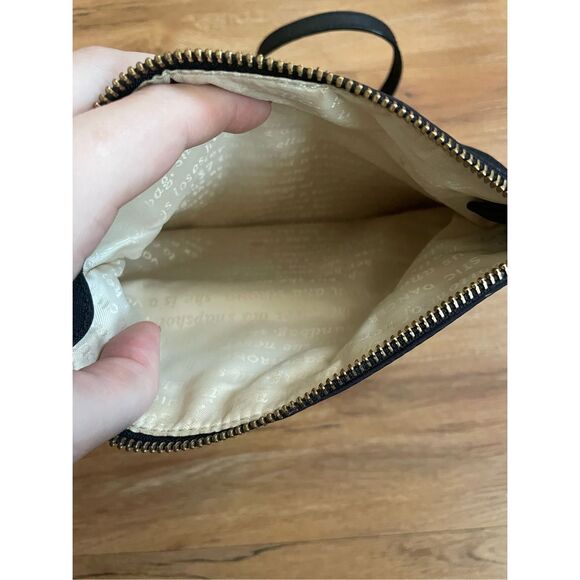 Kate Spade Black and White Crossbody Gold Zipper Purse AUTHENTIC - Picture 6 of 9